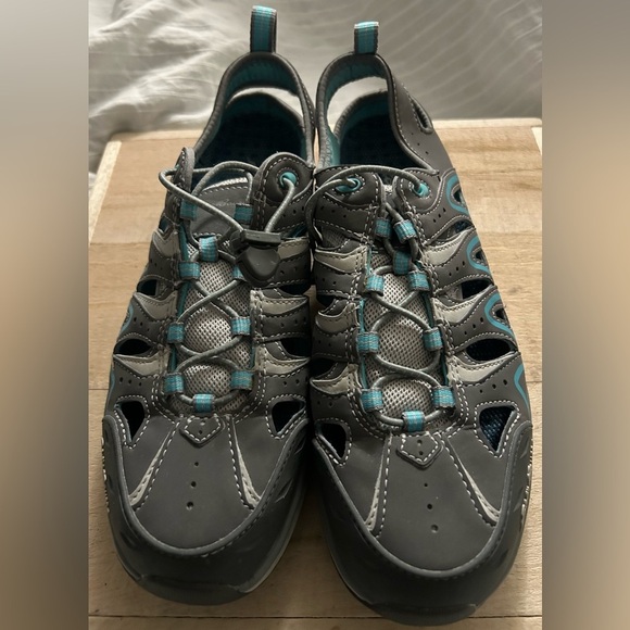 Eddie Bauer Womens Stine Amphib Water Shoes Gray blue 6000-793 Bungee Cord 9.5 - Picture 1 of 8